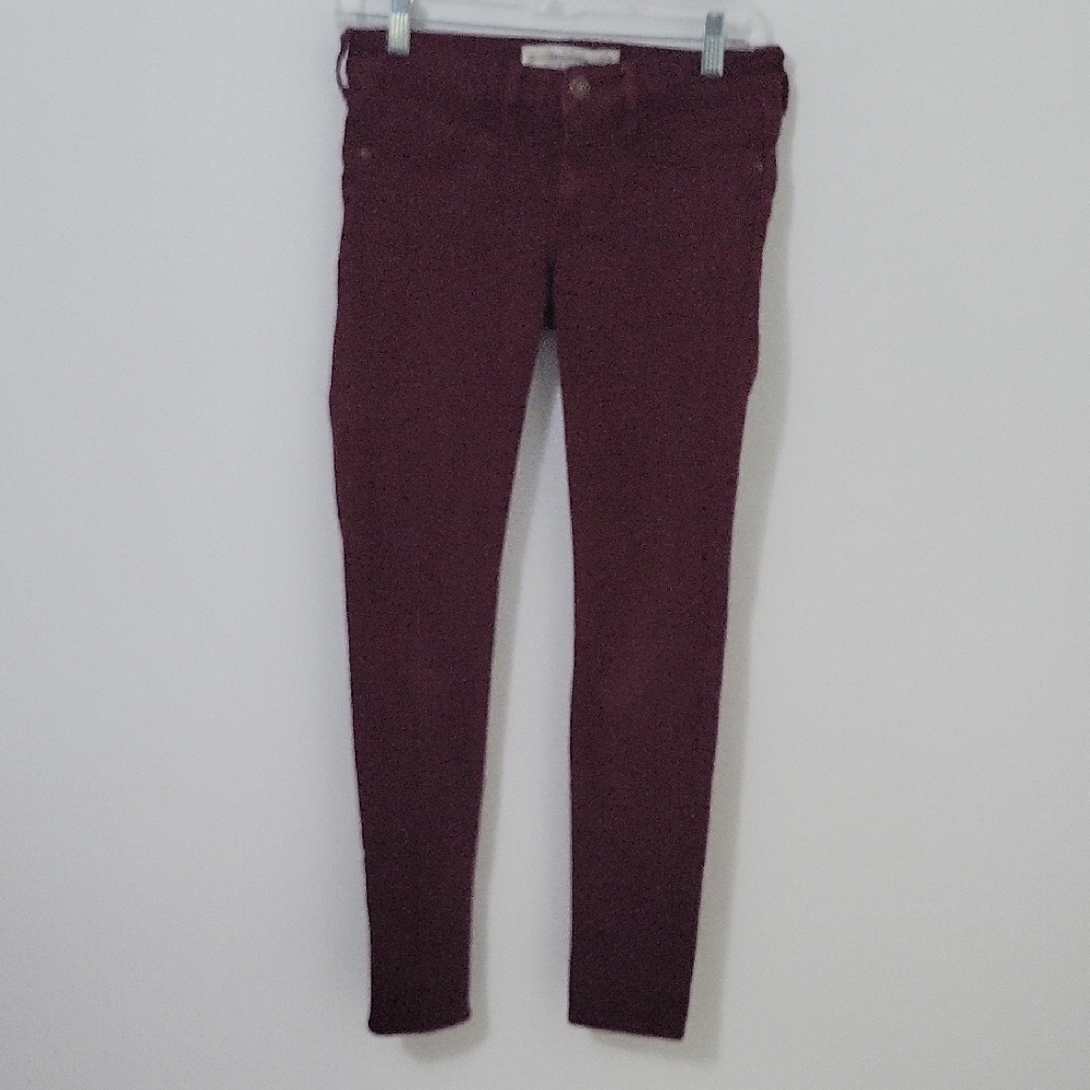 Abercrombie & Fitch Maroon Skinny Jeans, Size 26/2R
